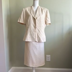 Cream/peach skirt suit